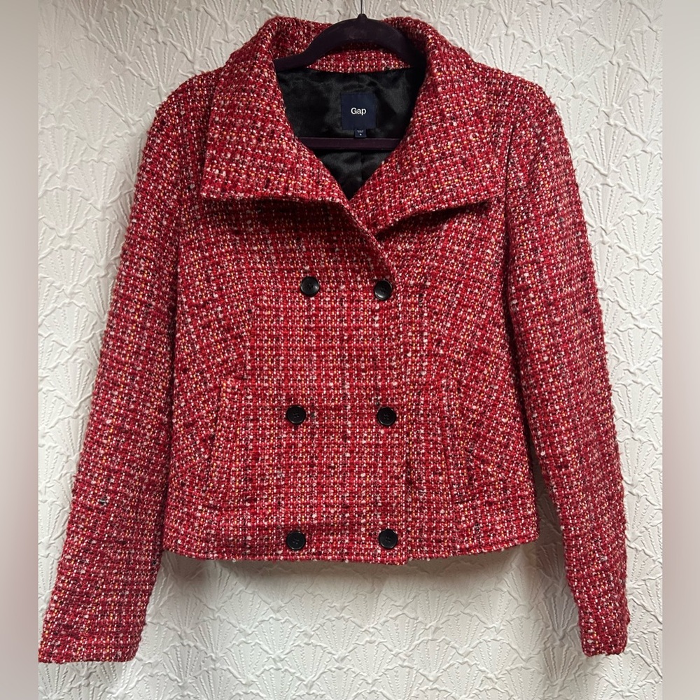 New condition Gap Small Red Tweed Double Breasted Jacket
